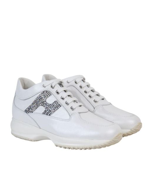 Hogan White Round Toe Sneakers