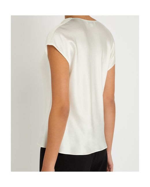 Vince White Drape-Neck Top