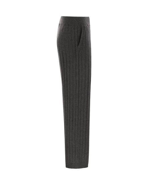 Brunello Cucinelli Black Elasticated Waistband Knitted Trousers