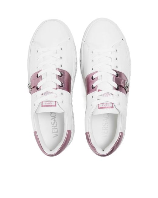 Versace White Logo Low-Top Trainers