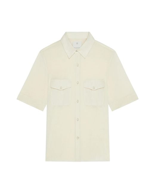 Givenchy White 4G Emblem Short-Sleeved Shirt for men