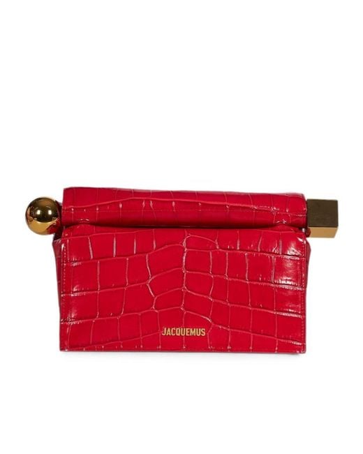 Jacquemus Red Logo Clutch