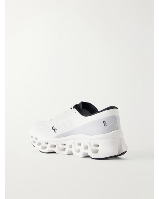 On Shoes White Rubber Trimmed Mesh Sneakers