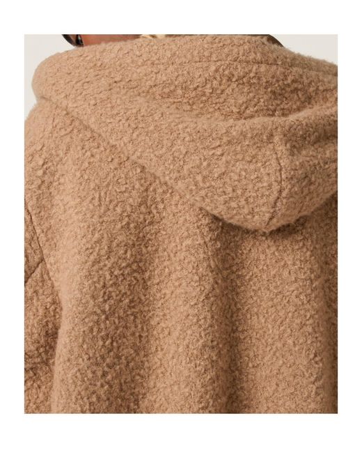 Miu Miu Brown Pile Hoodie Jacket