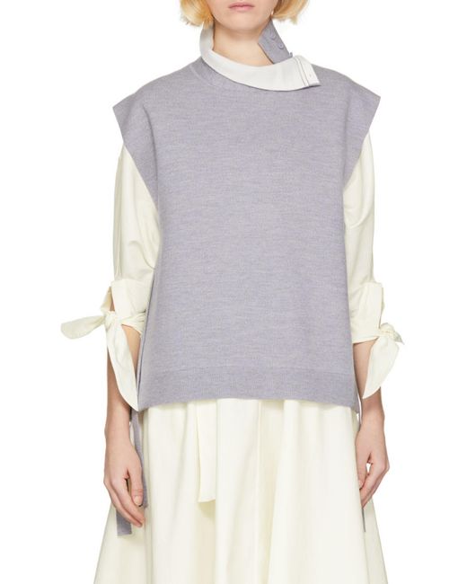 3.1 Phillip Lim Gray Sleeveless Pullover With Side Slits