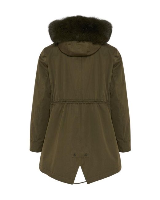 Yves Salomon Green Short Iconic Parka