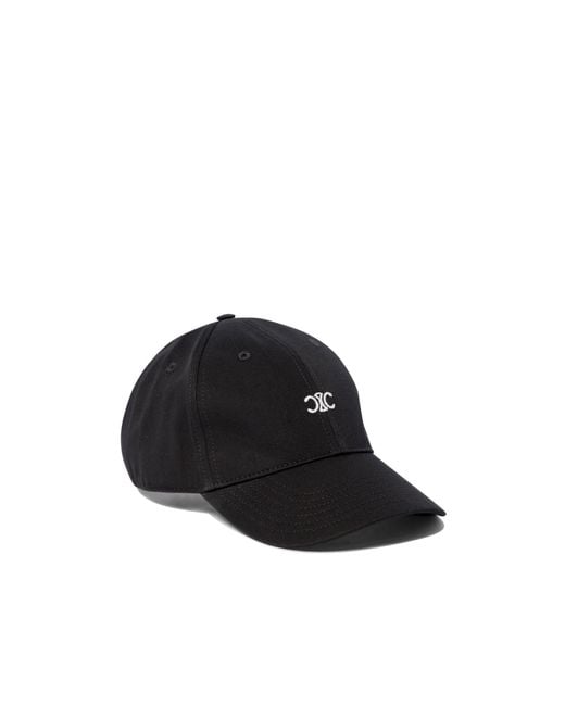 Céline Black Triomphe Baseball Cap for men