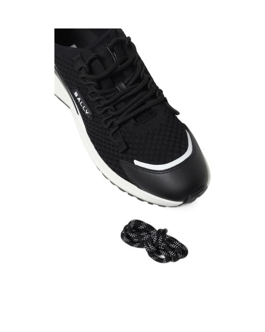 Bally Black Logo Patch Lace-Up Sneakers for men