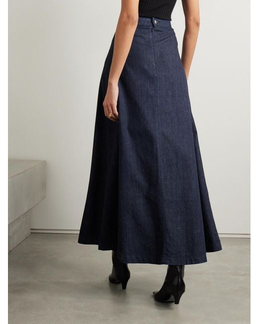 Nili Lotan Blue Astrid Denim Midi Skirt