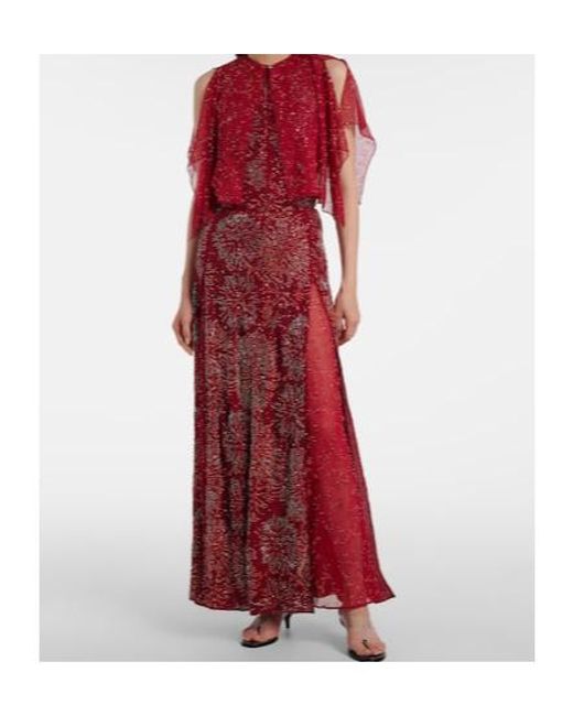 Rabanne Red Embellished Maxi Skirt