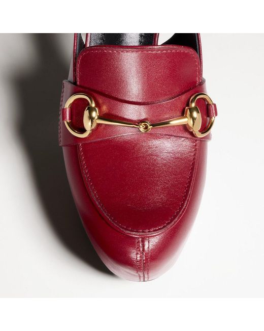 Gucci Red Platform Slingback With Horsebit