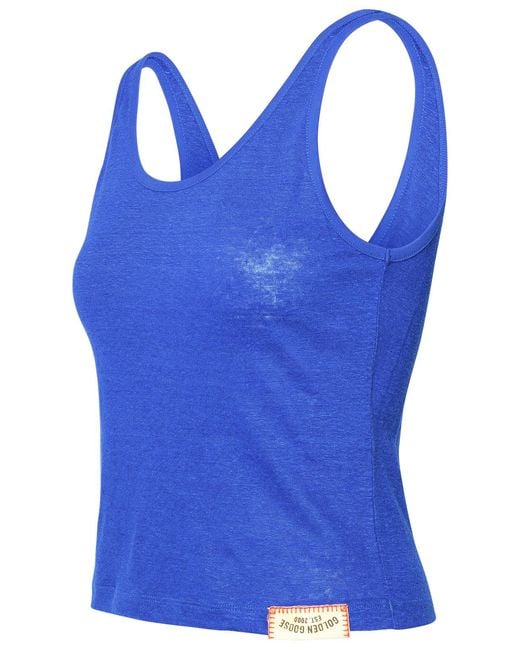 Golden Goose Deluxe Brand Blue Logo Patch Tank Top