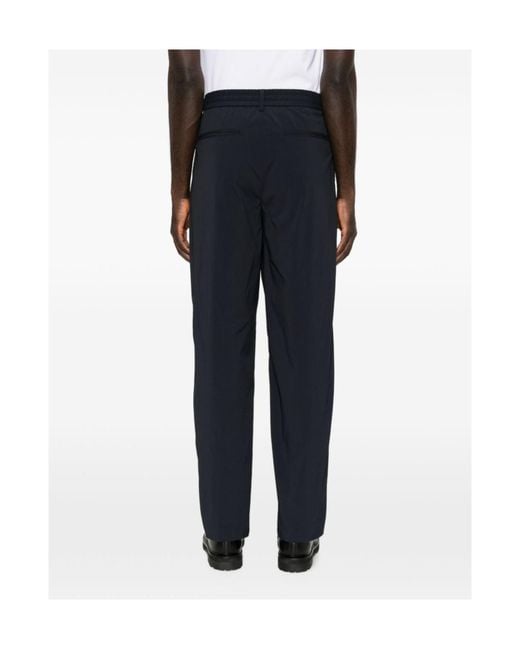 Emporio Armani Blue Elasticated-Waistband Trousers for men