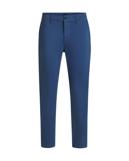 Boss Blue Belt Loops Slacks for men