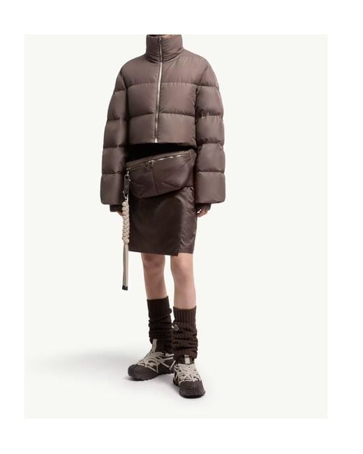 Moncler Brown Moncler Rick Owens Cyclopic Short Down Jacket for men