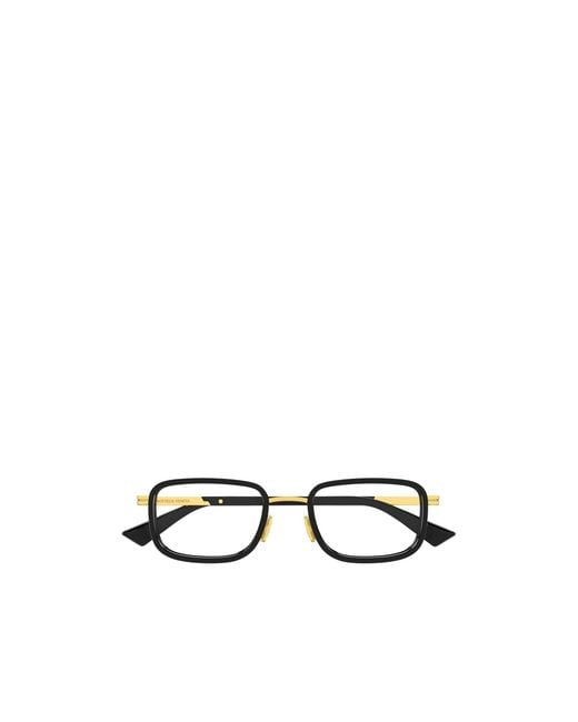 Bottega Veneta White Eyewear Rectangle Frame Glasses for men