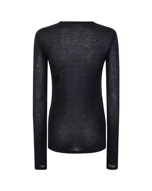 Ann Demeulemeester Blue Long-Sleeved T-Shirt