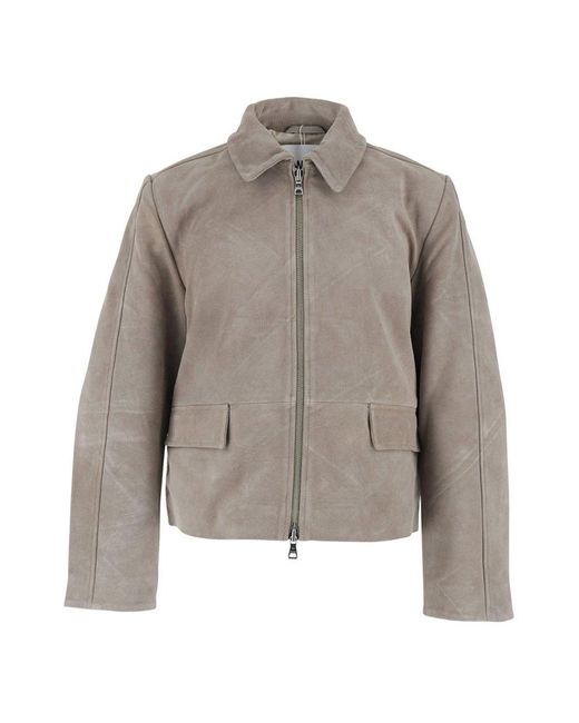 Won Hundred Gray Zip-Front Flap-Pocket Jacket for men