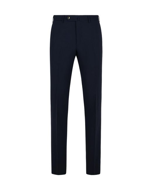 PT01 Blue Pt Torino Slim Fit Wool Stretch Pants for men