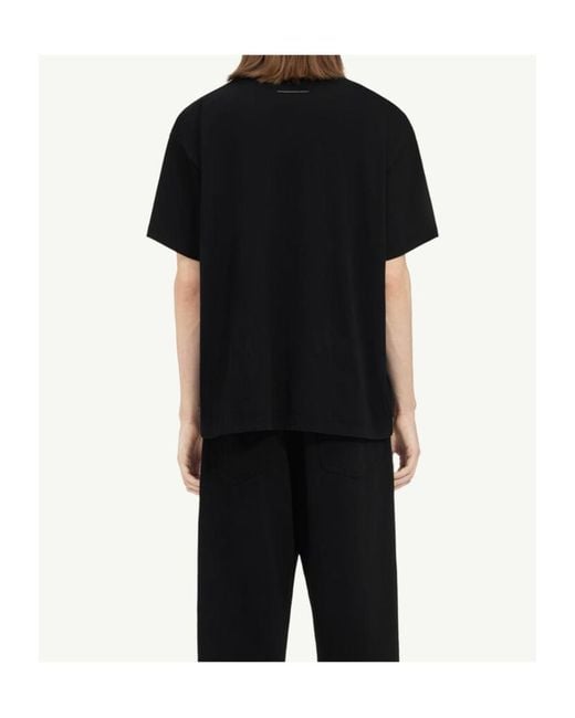 MM6 by Maison Margiela Black Short Sleeve Crewneck T-Shirt for men