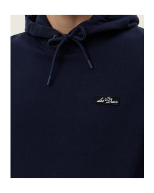 Les Deux Blue Logo-Patch Hoodie for men