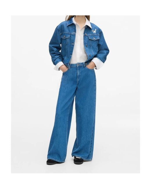 Karl Lagerfeld Blue Ikon Wide-Leg Jeans