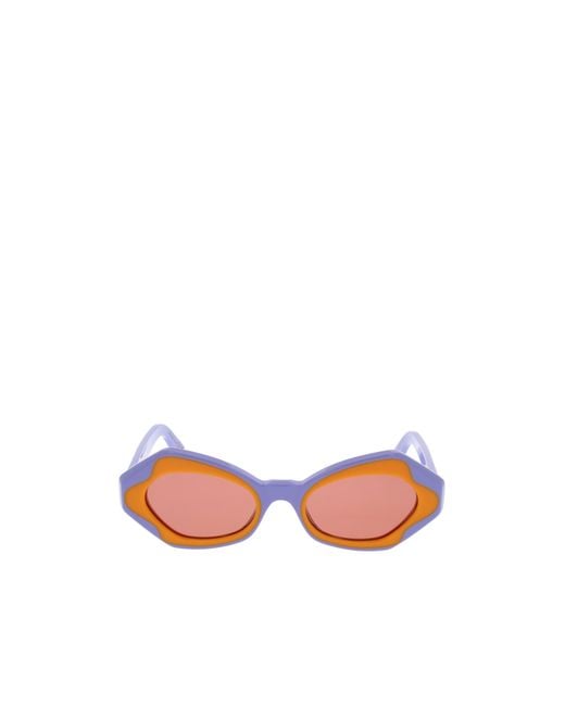 Marni Pink Geometric Frame Sunglasses