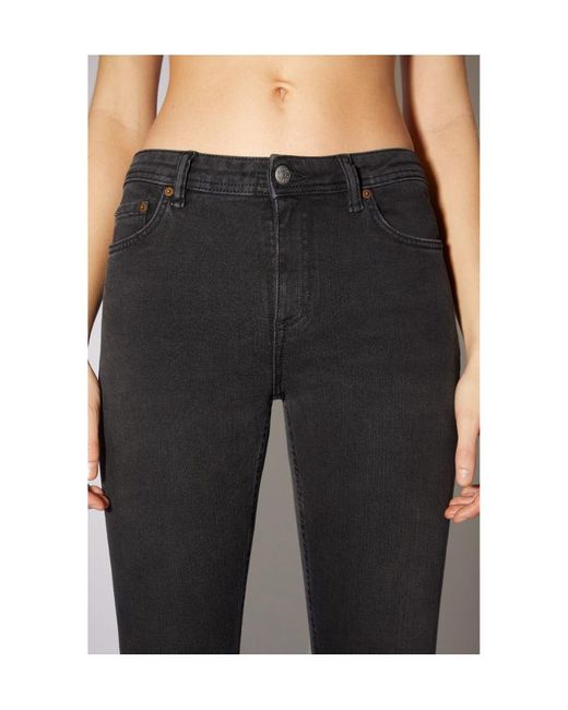 Acne Black Climb Mid-Rise Jeans