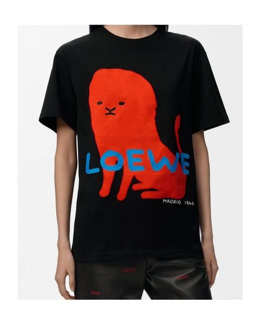 Loewe Black T-Shirt Classique En Coton