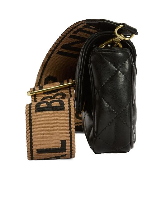 Barbour Black Diamond-Quilted Flap Shoulder Bag