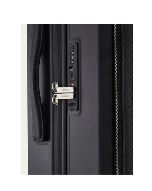 Ferragamo Black Embossed Ferragamo Monogram Hand Luggage for men