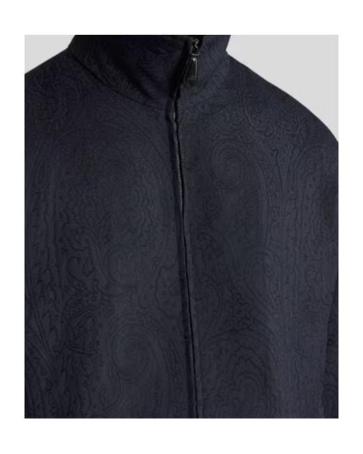 Etro Blue Arnica Zip-Up Jacket for men