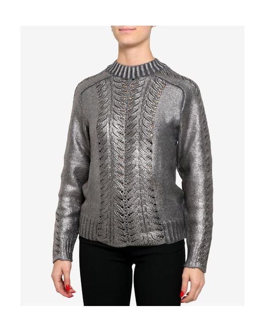 Alberta Ferretti Gray Long-Sleeved Pullover