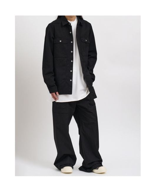Rick Owens Black Relaxed Overshirt Jacket for men