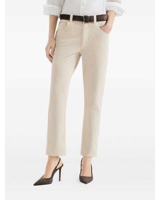 Brunello Cucinelli Natural Belt-Loop Jeans