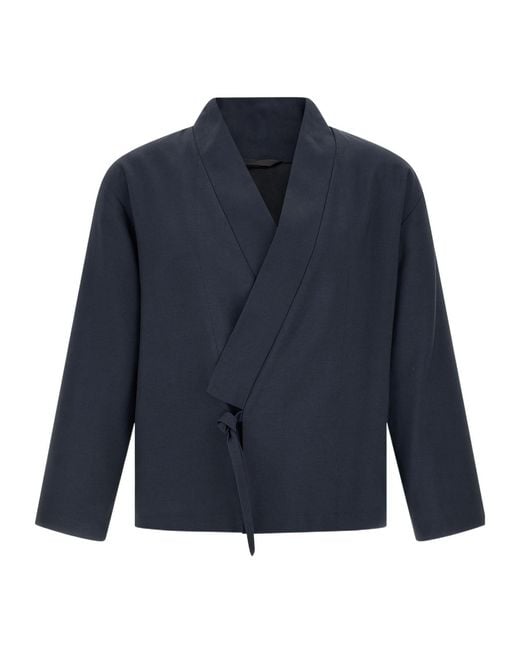 KENZO Blue V Neck Jacket for men