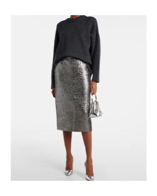 Emilia Wickstead Gray Lorelei Pencil Skirt