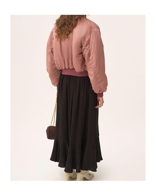 Chloé Pink Chloé Maxi-Collar Bomber Jacket