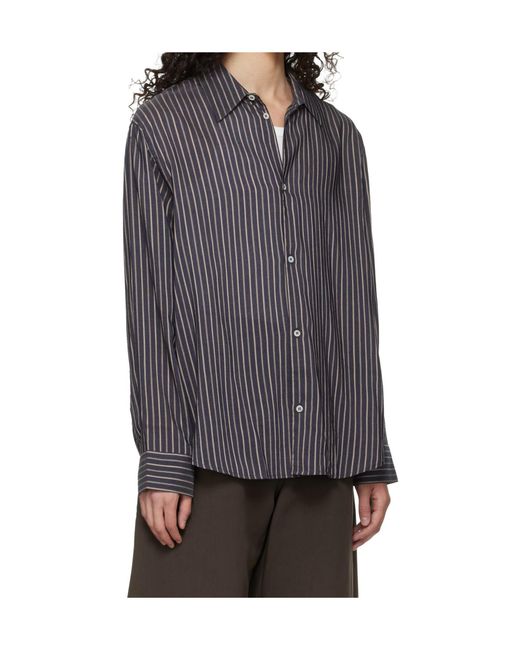 Studio Nicholson Gray Striped Button Shirt for men