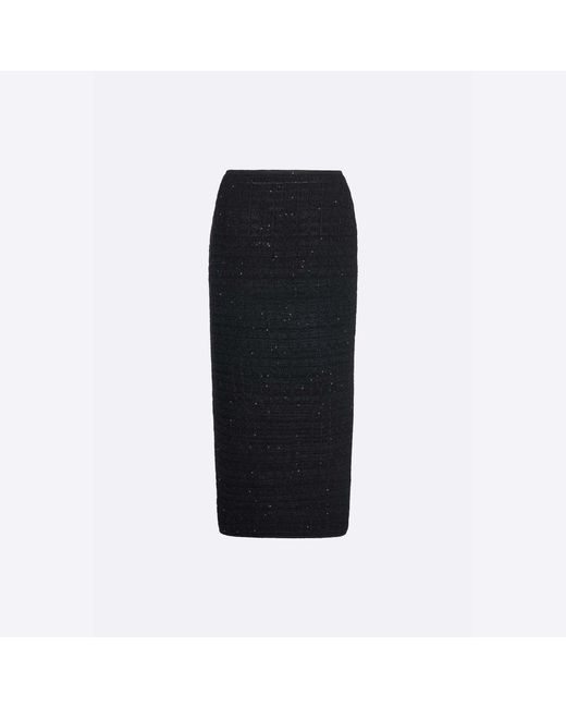 Alessandra Rich Black Button-Slit Long Skirt