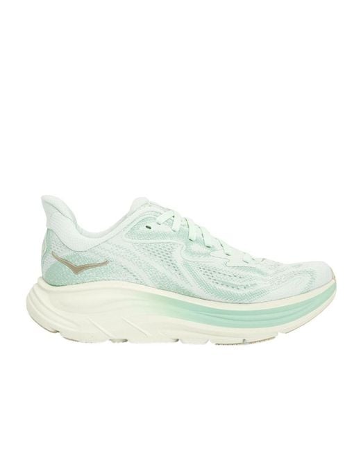 Hoka One One Blue Clifton 10 Lace-Up Sneakers