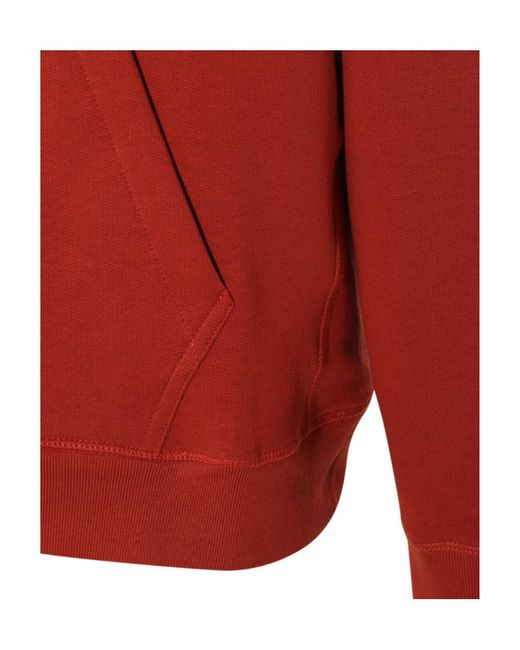 Maison Kitsuné Red Barbour X Maison Kitsun É Fox Hooded Hoodie for men