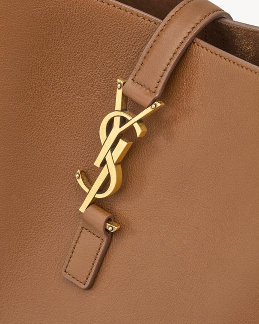 Saint Laurent Brown Le 5 À 7 Logo Plaque Large Shoulder Bag