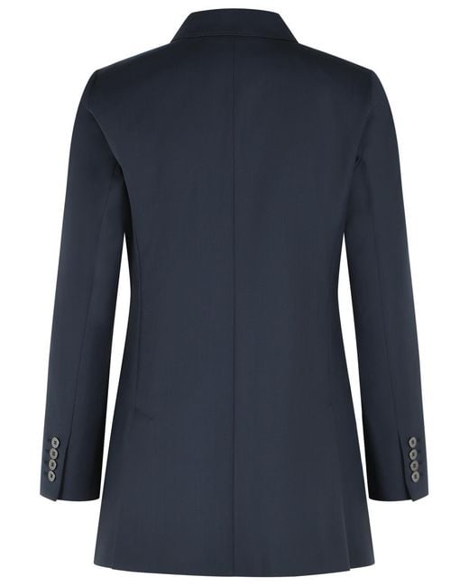 Max Mara Blue Double-Breasted Suit Jacket