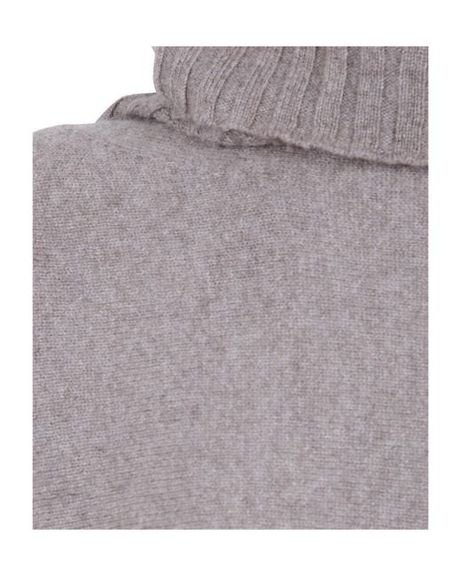 D.exterior Gray High-Neck Knit Sweater