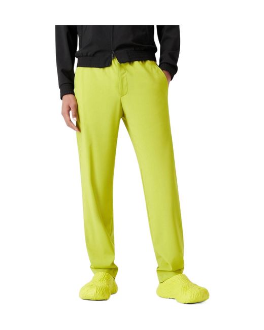 Emporio Armani Yellow Casual Solid-Color Trousers for men