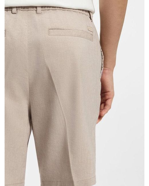 Boss Natural Drawstring Elastic-Waistband Shorts for men