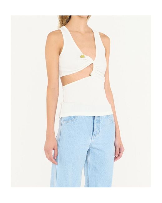 Christopher Esber White Arc Stone Tank Top