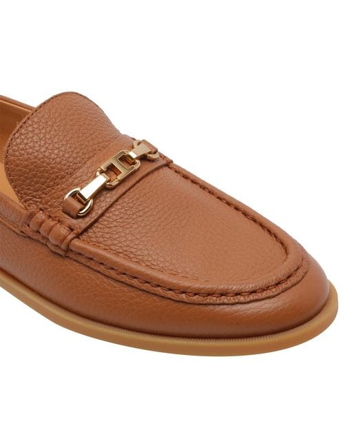 Tod's Brown Slip-On Flat Loafers