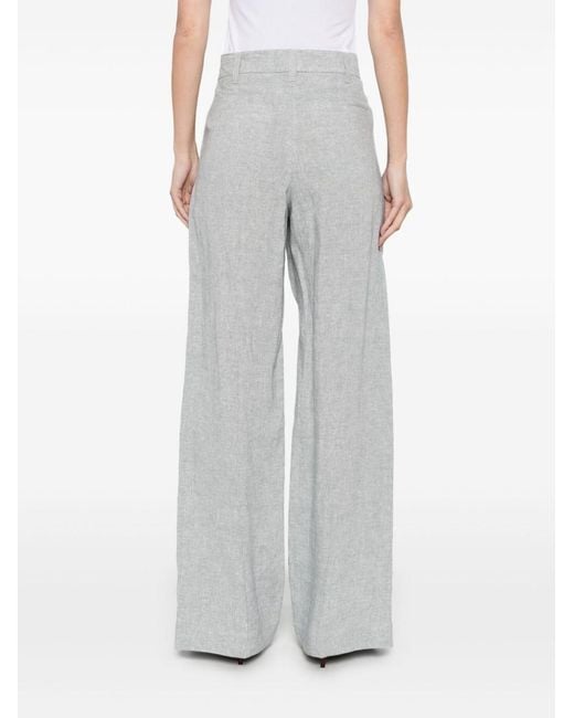 Brunello Cucinelli Gray Sparkling Sartorial Wide Trousers
